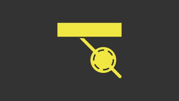 Sárga kalóz szemtapasz ikon elszigetelt szürke alapon. Kalóz bűnrészesség. 4K Videó mozgás grafikus animáció - Felvétel, videó