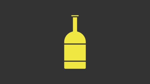 Yellow Beer bottle icon isolated on grey background. 4K Video motion graphic animation - Footage, Video