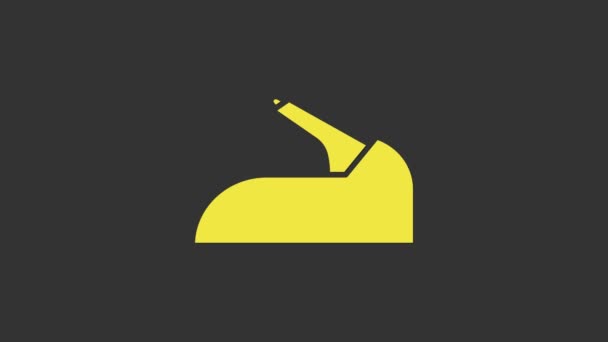 Icono de freno de mano coche amarillo aislado sobre fondo gris. Palanca de freno de estacionamiento. Animación gráfica de vídeo 4K - Imágenes, Vídeo