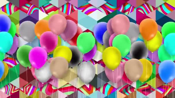 Viele Luftballons, bunt, schwankend im Wind - Filmmaterial, Video