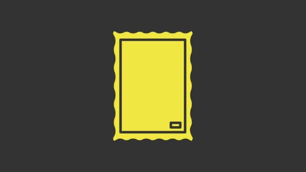 Icona immagine gialla isolata su sfondo grigio. Animazione grafica 4K Video motion - Filmati, video