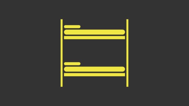 Значок жовтого двоярусного ліжка ізольовано на сірому фоні. 4K Відео рух графічна анімація
 - Кадри, відео