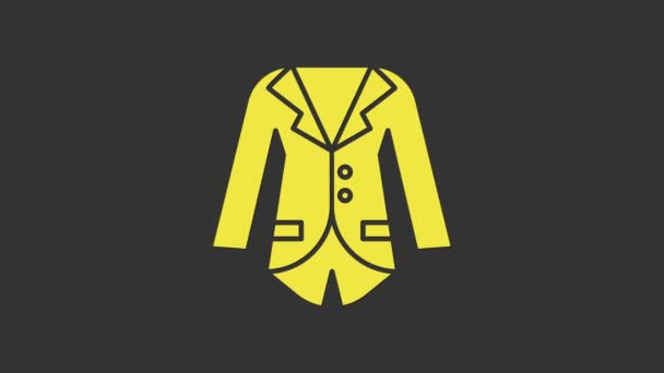 Icône Blazer jaune ou veste isolée sur fond gris. Animation graphique de mouvement vidéo 4K - Séquence, vidéo