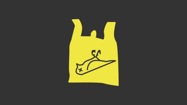 Жовтий Мертвий птах, пластикова ікона ізольована на сірому фоні. Елемент знаку проблем забруднення. 4K Відео рух графічна анімація
 - Кадри, відео