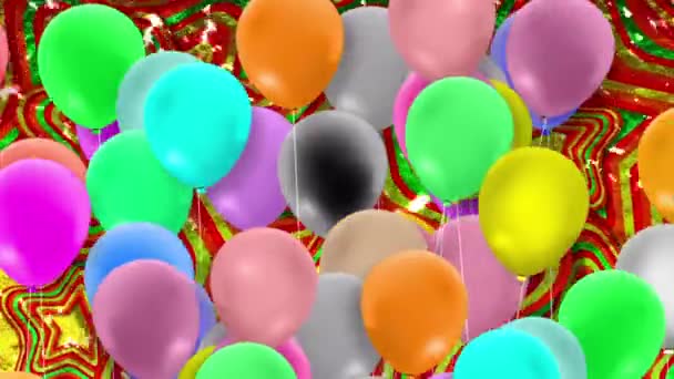 Beaucoup de ballons, colorés, oscillant avec la force du vent - Séquence, vidéo