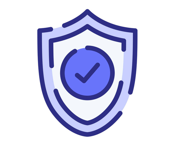 bezpečnostní štít bezpečný jednoduchá izolovaná ikona s čárkou styl vektoru design ilustrace - Vektor, obrázek
