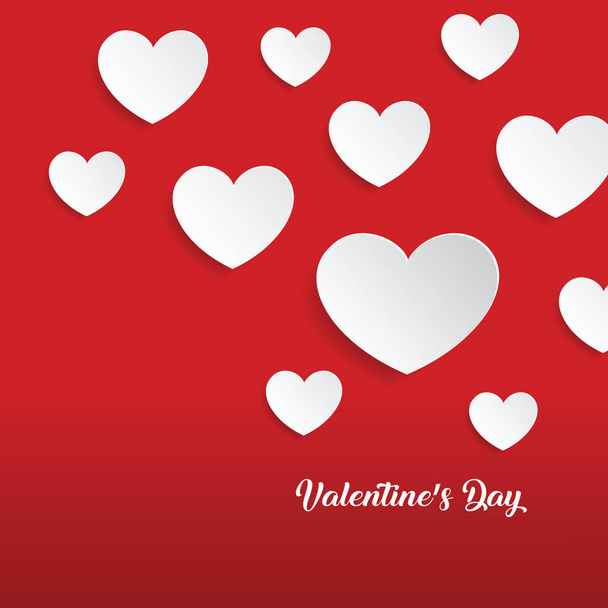 Heart shape on paper craft On Red background in valentine day. Illustrator - Vektor, Bild