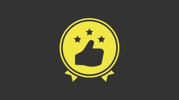 Icono de calificación de producto de consumidor o cliente amarillo aislado sobre fondo gris. Animación gráfica de vídeo 4K - Imágenes, Vídeo
