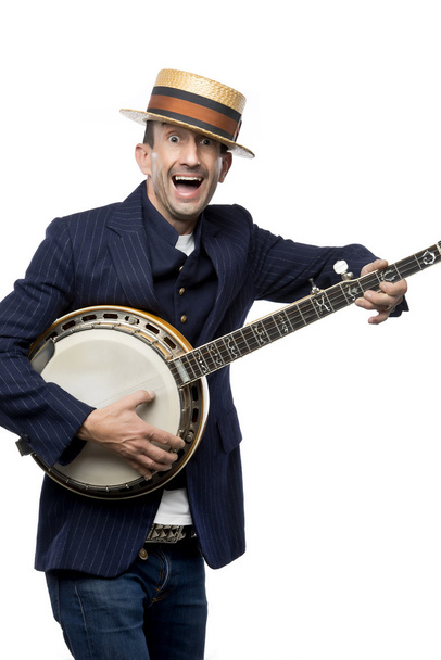 Crazy banjo man - Foto, afbeelding