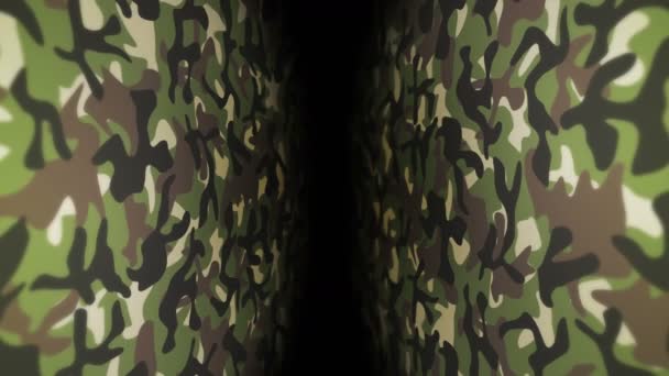 Fondo de patrón de camuflaje verde. Concepto de uniforme militar. Línea abstracta y textura de onda. Animación Loop. - Imágenes, Vídeo