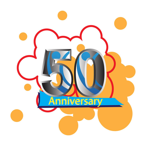 50 años Aniversario Vector Plantilla Diseño Ilustración - Vector, imagen