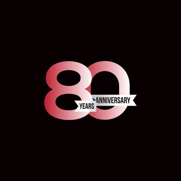 80-річчя дизайну логотипу, Святкування ювілейного кольорового логотипу для святкування події, запрошення, вітання, веб-шаблон, флаєр і буклет, символ гри, колір логотип вектора - Вектор, зображення
