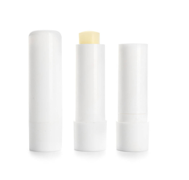 Φυσικό lip balms σε λευκό φόντο - Φωτογραφία, εικόνα