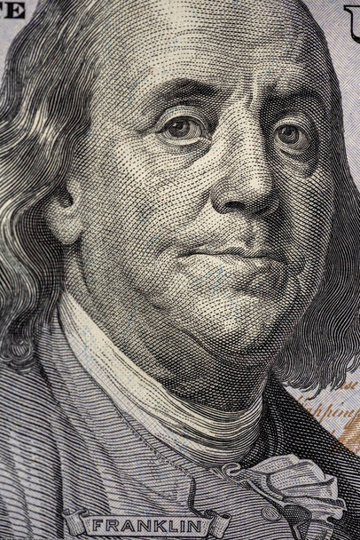 closeup of 100 dollar bill financial concept - Photo, Image