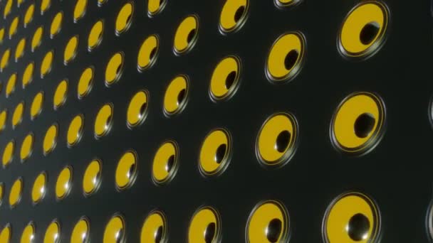 abstrakcyjny Wall of Neon Świecący dźwięk koncertowy głośnik Wzmacniacze gitarowe renderowanie 3D - Materiał filmowy, wideo