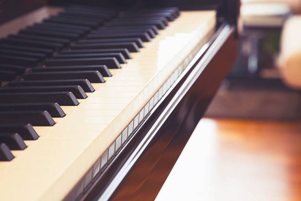 Teclas de piano de perto. ébano e marfim colorido piano chaves. - Foto, Imagem
