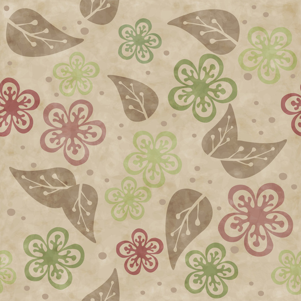 handmade painted leaves and flowers. - Vector, Imagen