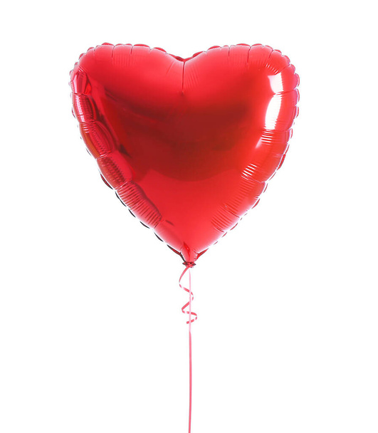 Heart shaped air balloon on white background - Foto, Imagem