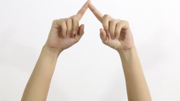 Expresión de rechazo cruzando dedos haciendo signo negativo - Imágenes, Vídeo