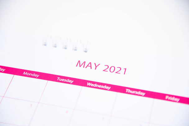 Calendário desfocado 2021 no conceito de planejamento.Maio 2021. - Foto, Imagem