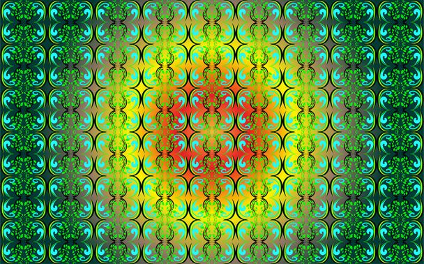 fundo com círculos e listras, com cor amarela, vermelha e verde - Vetor, Imagem