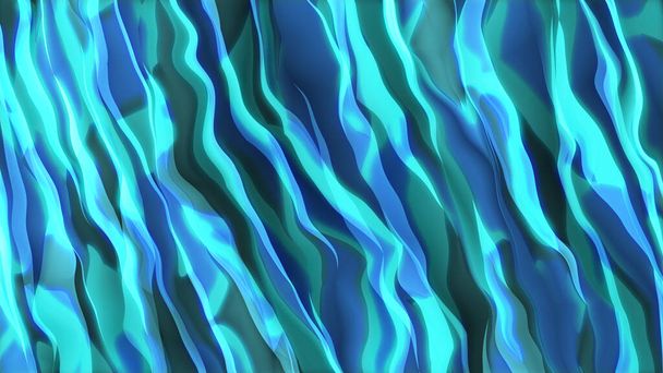 Patrones ondulados dinámicos y multicolores abstractos con buen efecto de luz brillante, alta calidad 4k, renderizado 3D - Foto, imagen