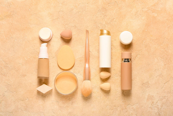 Composition with cosmetics on color background - Photo, Image