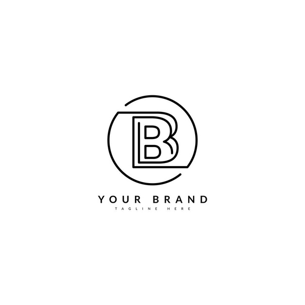 Начальная минималистская линия B. Монограмма BB для компании и логотипа. - Вектор,изображение