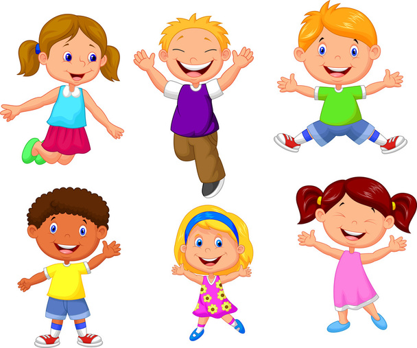 Happy kids cartoon - Vector, Image