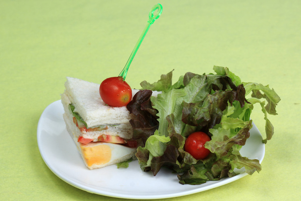 Sanduíche no prato
 - Foto, Imagem