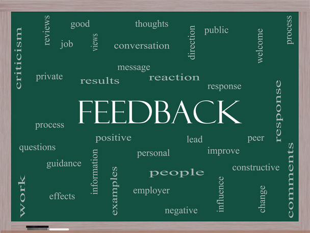 feedback woord wolk concept op een schoolbord - Foto, afbeelding