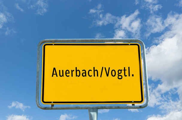 Panneau d'entrée pour Auerbach à Vogtland - Photo, image