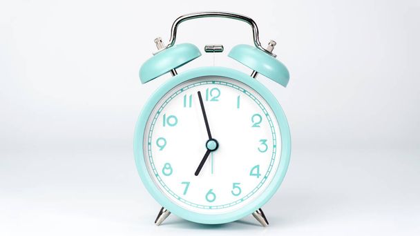 Alarm clock 06.57 o'clock isolated on white background, Copy space for your text, Time concept. - Photo, Image