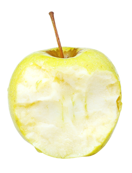 la moitié de jaune pomme délicieuse dorée
 - Photo, image