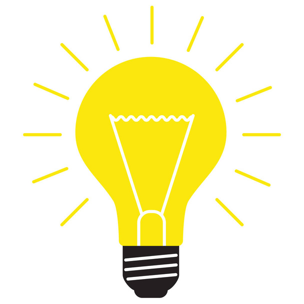 Symbol of lightbulb. Concept of idea and creative. Vector illustration isolated on white background. - Vettoriali, immagini