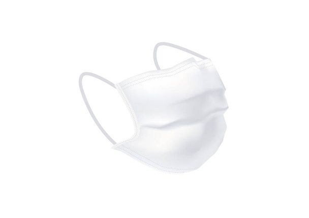 vectores higiénicos realistas de la máscara blanca para covid19 en el fondo blanco ep26 - Vector, Imagen
