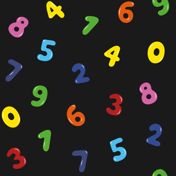 Płynny wzór z numerami kolorów. Ilustracja wektora dla dzieci - Wektor, obraz