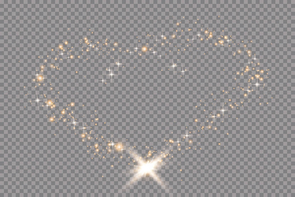 Glow light effect. Vector illustration. Christmas flash. dust - Vector, Image