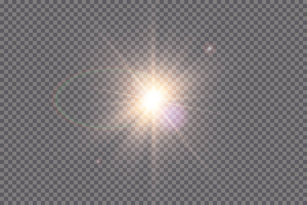 Efecto de luz de destello de lente especial de luz solar transparente vectorial. - Vector, Imagen