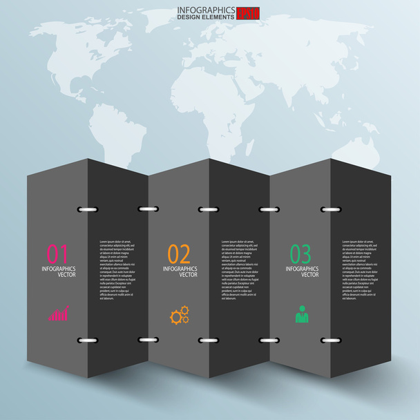 Abstract 3D paper Infographic - Vector, Image