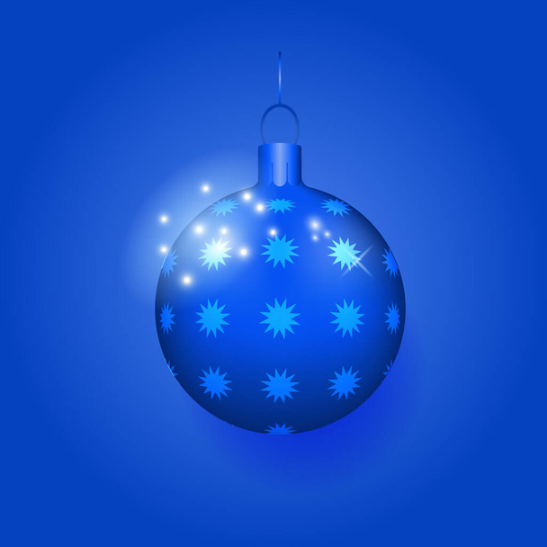 Blue Christmas balls Vector illustration. realistic decorations - Vektor, obrázek
