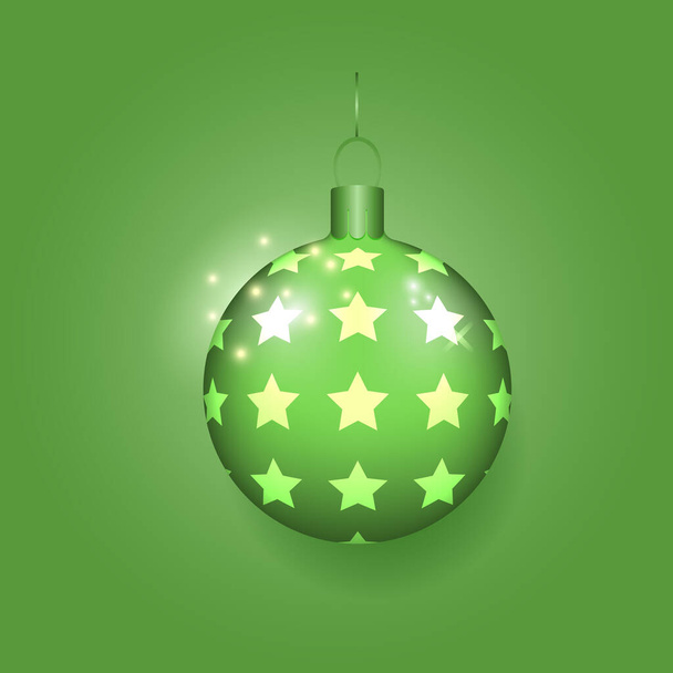 green Christmas balls Vector illustration. realistic decorations - Vektor, obrázek