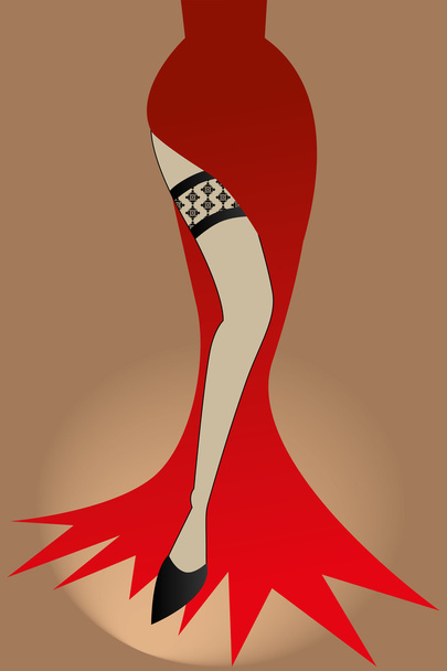 Ноги девушки из ревю
 - Вектор,изображение