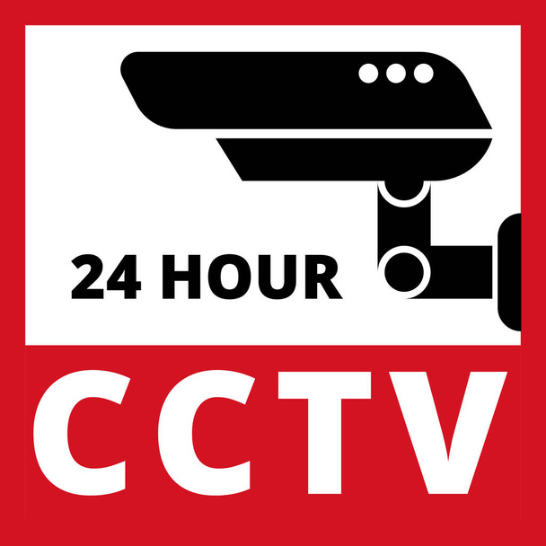 Αυτοκόλλητο προειδοποίησης για την ασφάλεια κάμερας CCTV - Διάνυσμα, εικόνα
