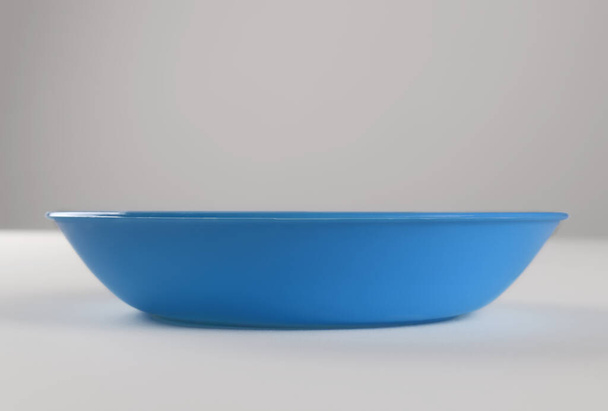 Blue plastic shallow dish food - Фото, зображення