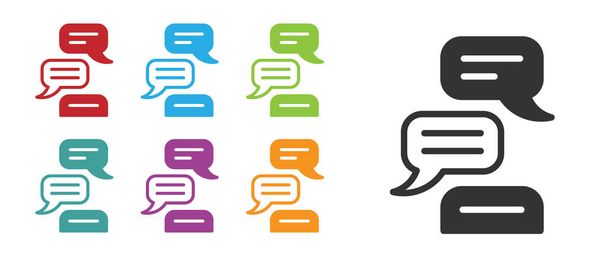 Black Speech bubble chat pictogram geïsoleerd op witte achtergrond. Bericht icoon. Communicatie of commentaar chat symbool. Stel pictogrammen kleurrijk. Vector. - Vector, afbeelding
