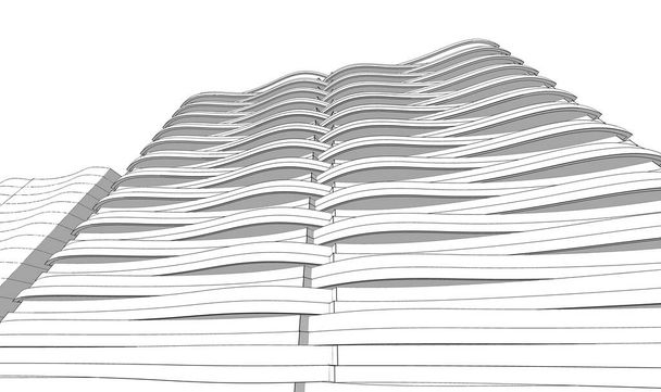 ciudad abstracta arquitectura 3d ilustración fondo - Foto, Imagen