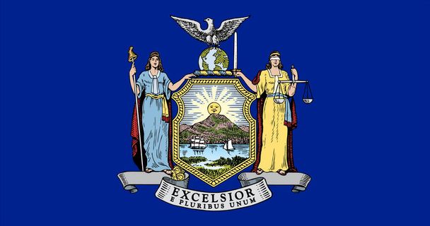 Bandeira do estado federal de Nova York, Estados Unidos, ilustração vetorial - Vetor, Imagem