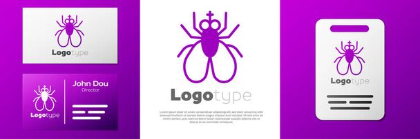 Logotipo Icono de mosca insecto aislado sobre fondo blanco. Elemento de plantilla de diseño de logotipo. Vector. - Vector, imagen