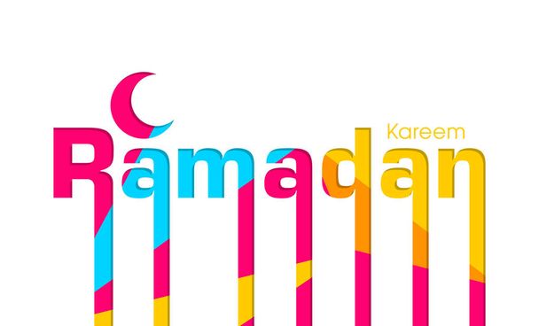 Biglietto d'auguri del Ramadan Kareem per la festa della comunità musulmana. - Vettoriali, immagini